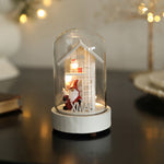 Nordic Wooden LED Table Lamp Set of Two with Glass Shade