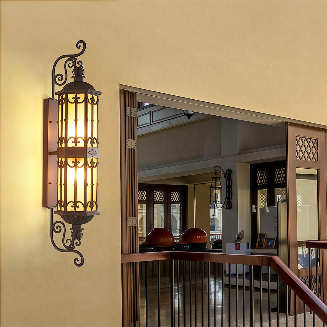 Vintage Dual-Head Outdoor Wall Sconce in Coffee Finish