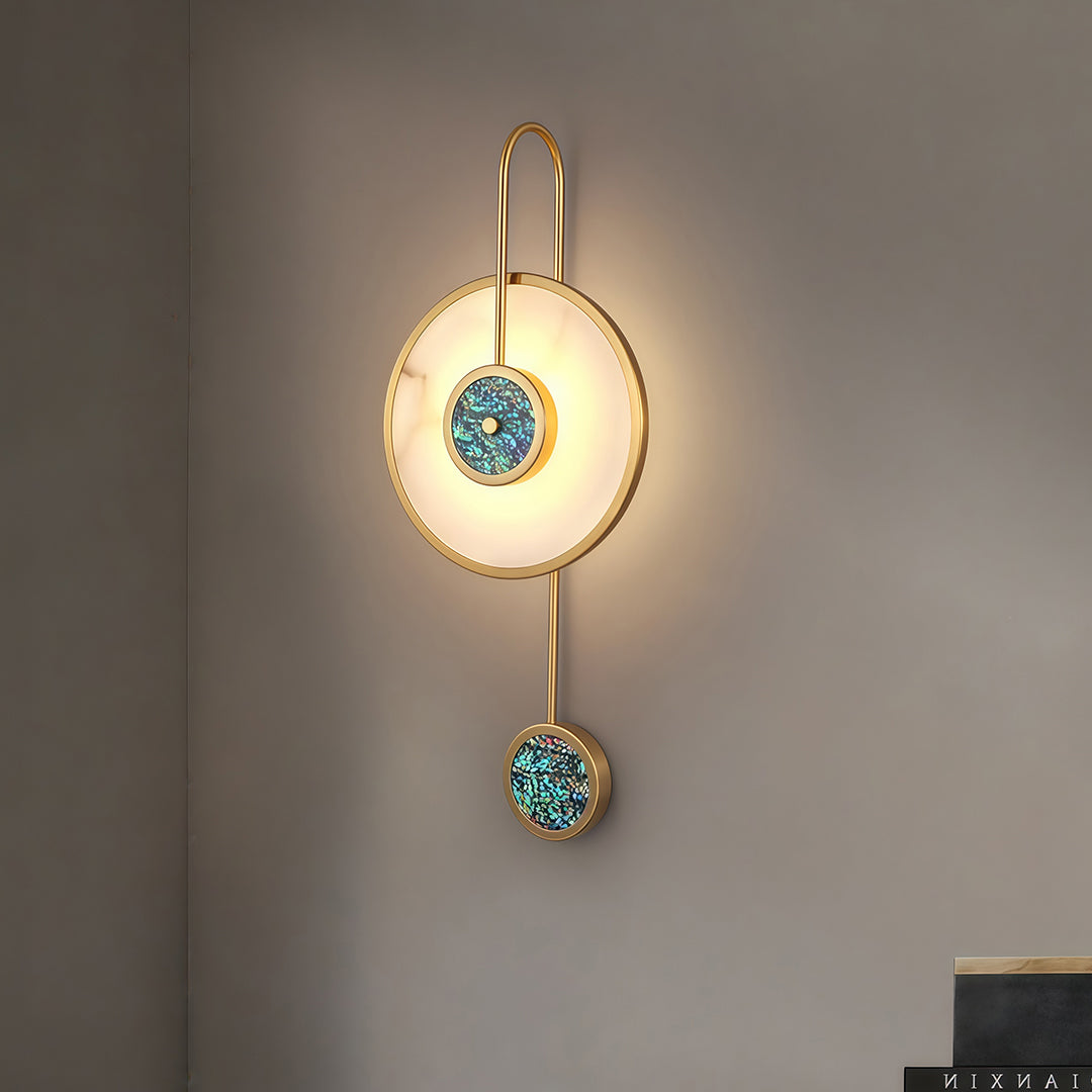 Marble LED Wall Sconce with Gold Accents for Modern Interiors