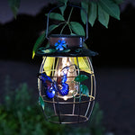 Artisan Iron Solar Butterfly Lantern for Garden & Patio