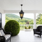 Outdoor Black Aluminum Pendant Light with Clear Glass Shade