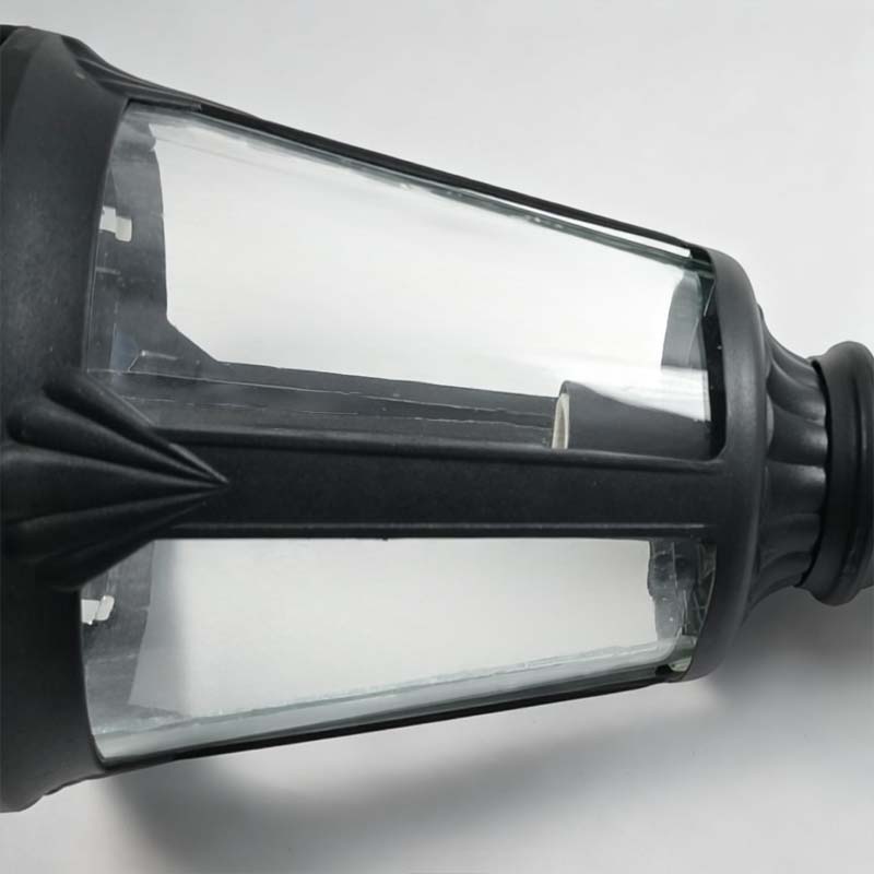 Modern European Post Light with Clear Glass Shade for Pathways and Patios