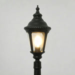 Modern European Post Light with Clear Glass Shade for Pathways and Patios