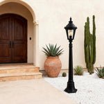 Modern European Post Light with Clear Glass Shade for Pathways and Patios