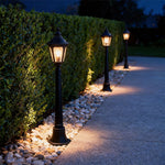 Modern European Post Light with Clear Glass Shade for Pathways and Patios