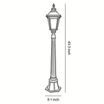 Modern European Post Light with Clear Glass Shade for Pathways and Patios