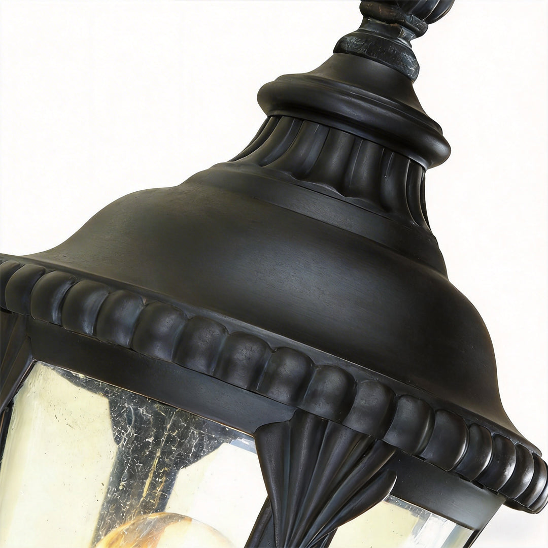 Modern European Post Light with Clear Glass Shade for Pathways and Patios