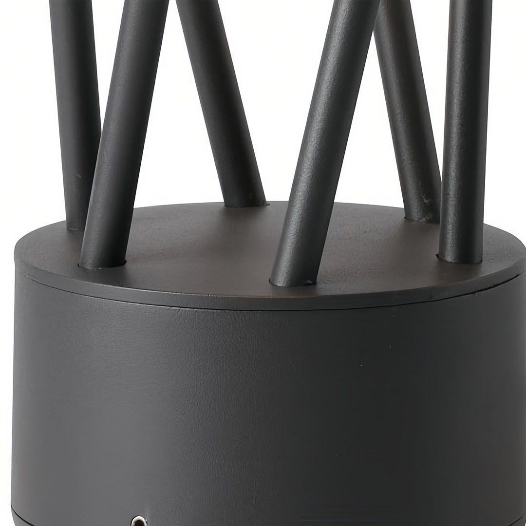 Outdoor Bollard Path Lights in Sand-Black Aluminum with Warm LED Glow