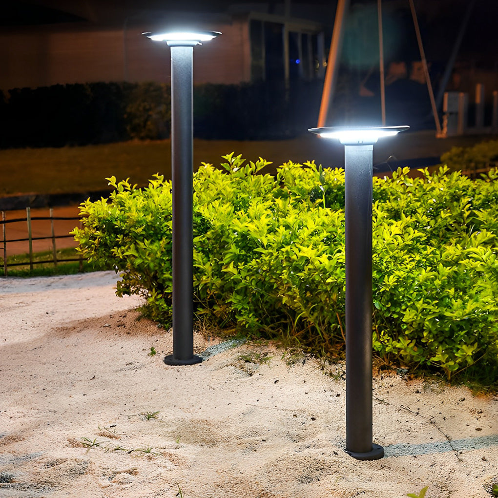 Modern Solar Path Lights in Black Aluminum for Garden and Walkway