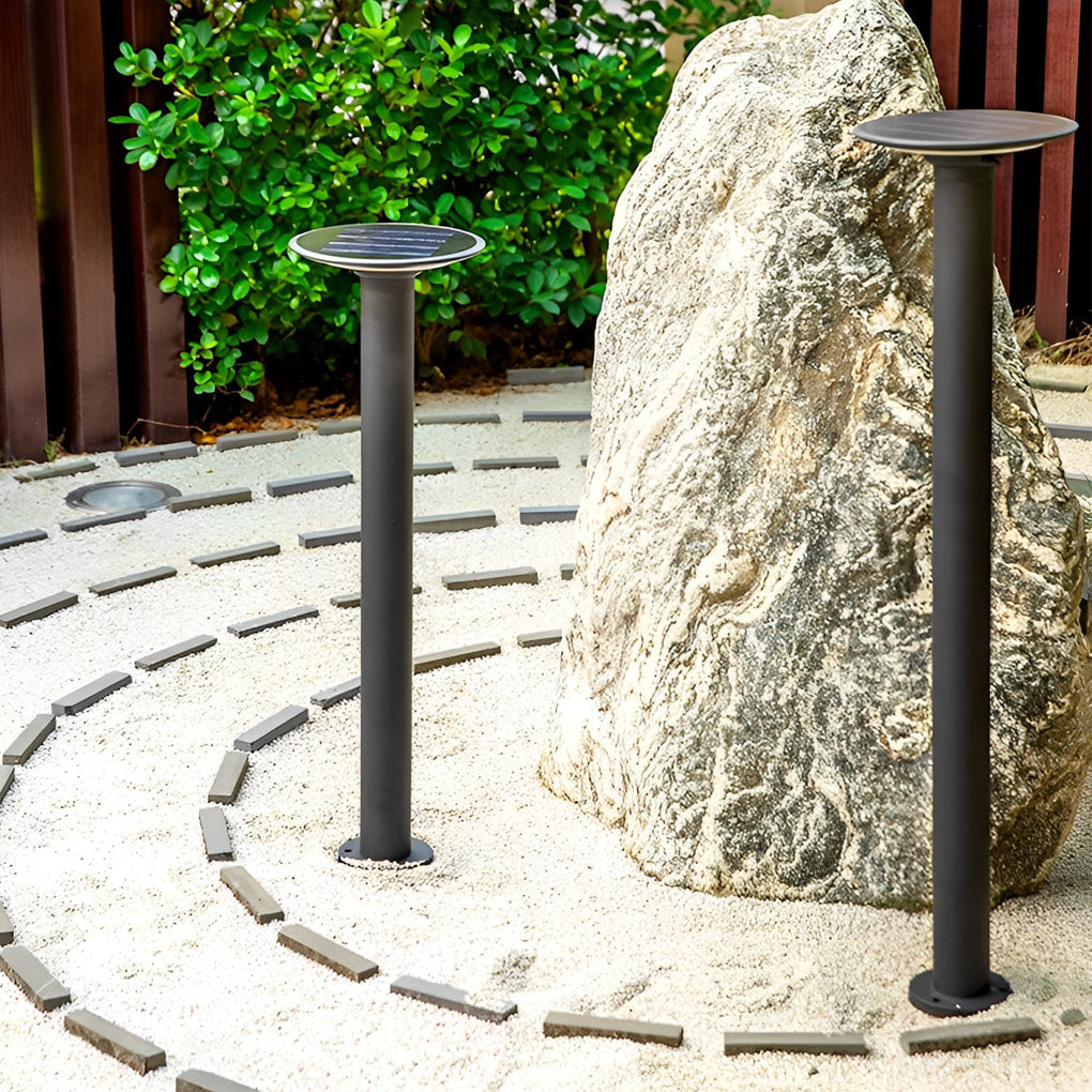 Modern Solar Path Lights in Black Aluminum for Garden and Walkway