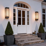 Luxury Outdoor Wall Sconce with Artificial Cloud Stone Shade in Black Copper Finish