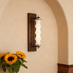 Bamboo Node Silk Wall Sconce in Walnut Finish – Warm LED Accent Light