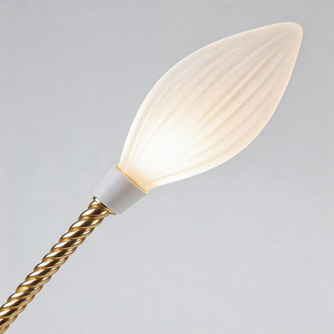 Olive Grove Floor Lamp in Gold Iron with White Shade
