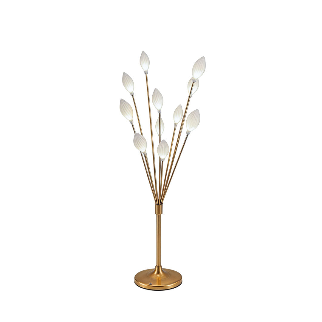 Olive Grove Floor Lamp in Gold Iron with White Shade