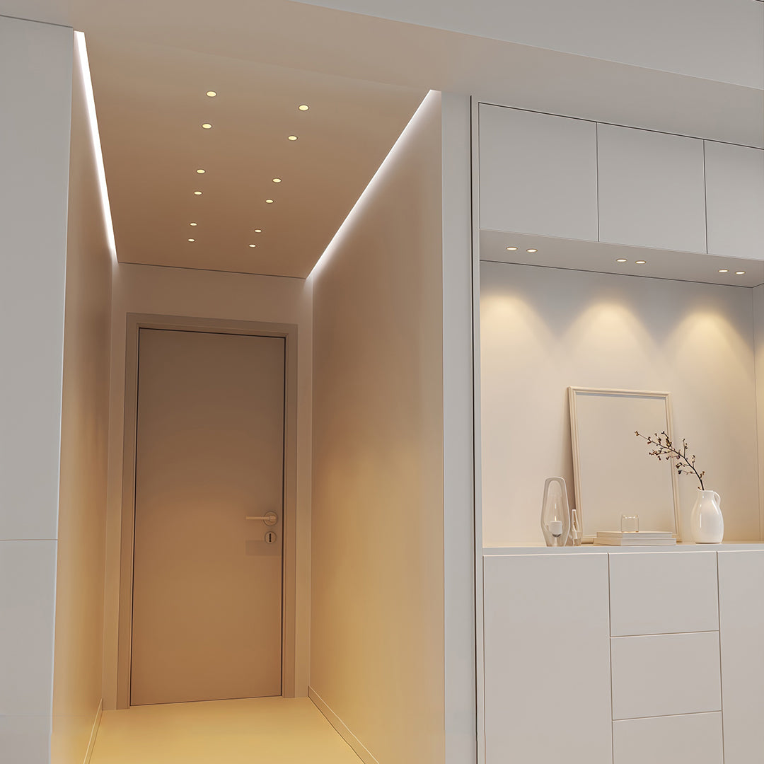 Arc Mini LED Recessed Spotlight Set of 4, Anti-Glare Adjustable