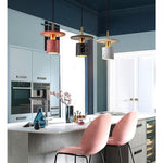 Terrazzo Inspired Cement Cylinder Led Pendant Lights Modern Island Lighting