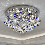 Lumière Cristal LED Flush Mount Ceiling Light in Silver Stainless Steel