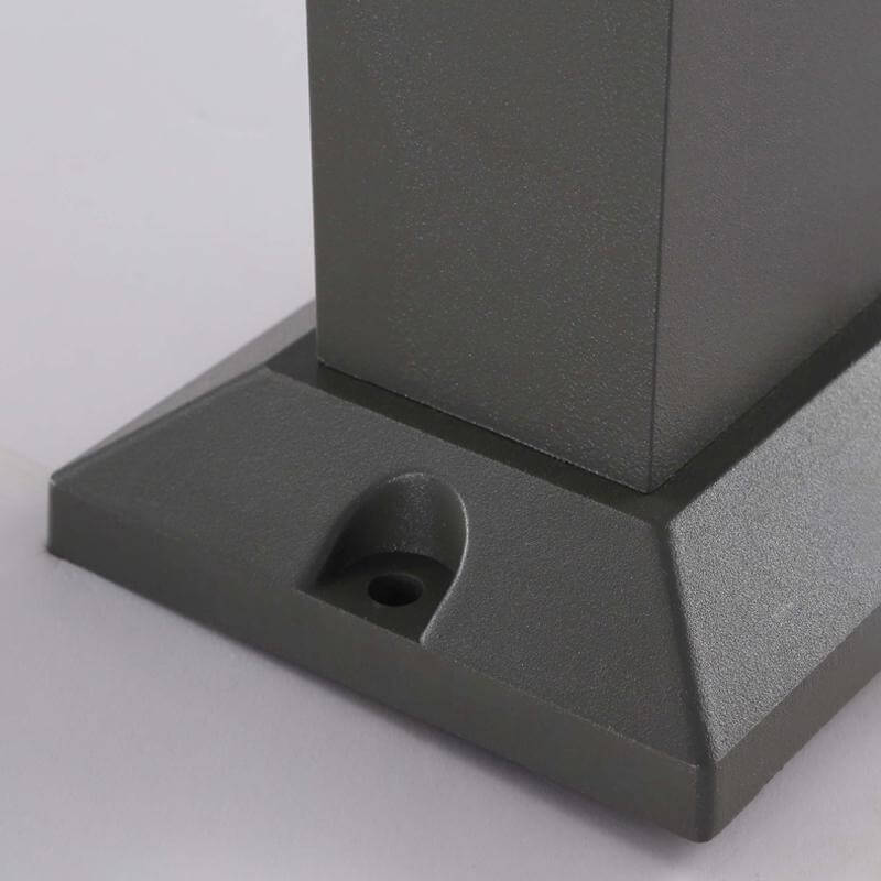 Modern Square LED Pathway Lights, Black Aluminum Outdoor Bollard for Garden & Patio
