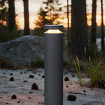 Modern Outdoor Bollard Light for Pathways | Sand-Gray Aluminum LED