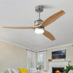 Aria 3-Blade Wood Ceiling Fan with Integrated LED Light