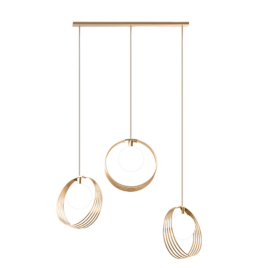 Nordic Minimalist 3-Light Gold Pendant Ceiling Lamp with Adjustable Cord