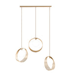 Nordic Minimalist 3-Light Gold Pendant Ceiling Lamp with Adjustable Cord