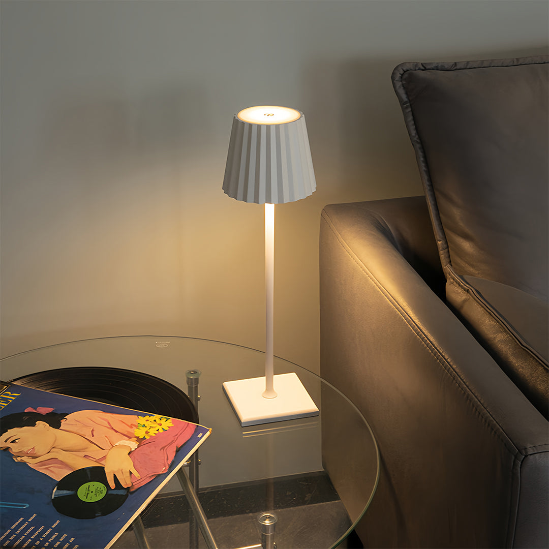 Lumina Cordless Touch Table Lamp in Matte Aluminum