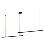 Linear Double Pendant Light in Brushed Black Aluminum