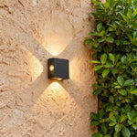 Quadra Outdoor LED Wall Sconce in Matte Black, 360° Architectural Lighting