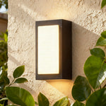 Modern Outdoor Wall Sconce with Integrated LED – Minimalist Black Aluminum Fixture