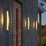 Modern Outdoor Wall Sconce in Matte Black Stainless Steel with Warm LED Light