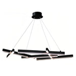 Modern Black Geometric LED Chandelier with Adjustable Hanging