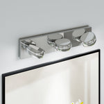 Chrome LED Vanity Light for Bathroom Mirror, Modern Minimalist Wall Mount