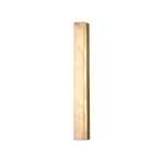 Hammered Copper Linear Wall Sconce with Marble Shade – Modern Minimalist LED Lighting