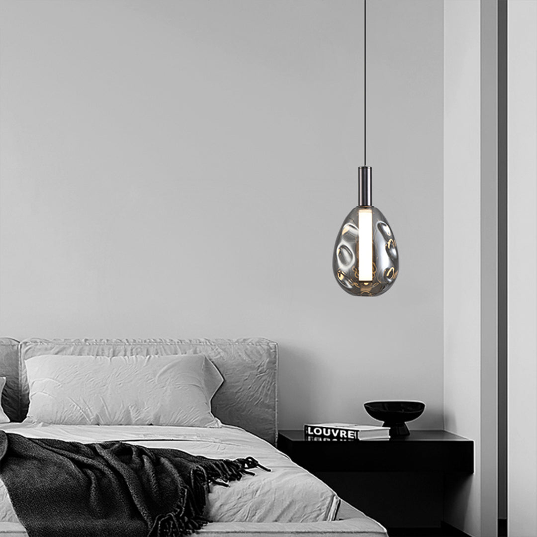 Modern Drum Pendant Light with Branch Design, Minimalist LED Ceiling Lamp