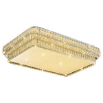 Crystal Flush Mount Ceiling Light with Chrome Frame and LED Illumination