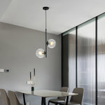 Modern Double Globe Glass Pendant Light with Adjustable Cord