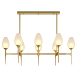 Lumina Brass Glass Chandelier – Modern Minimalist Ceiling Light