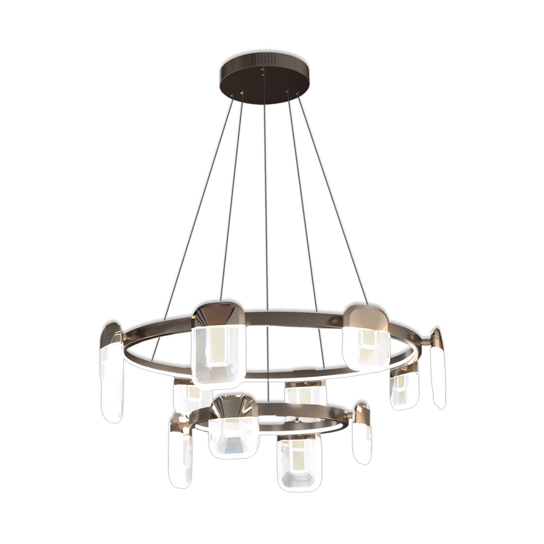 Italian Crystal Chandelier Minimalist Gold LED Ceiling Light