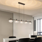 Linear Glass Chandelier Modern Minimalist Pendant Light for Dining Room and Living Room