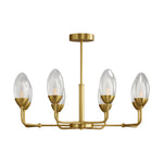 Luxury Copper Modern Chandelier with Clear Glass Shades