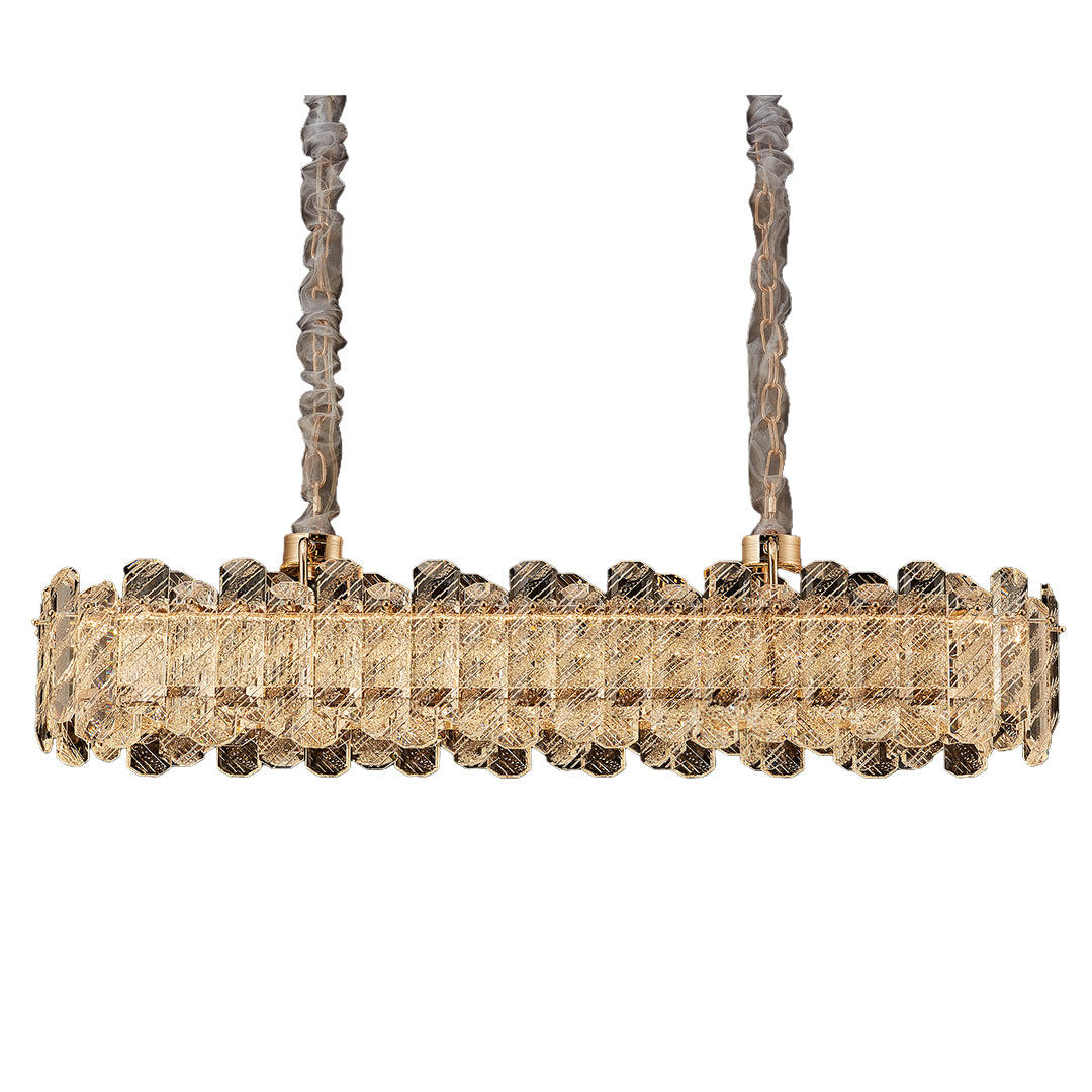 Lumina Crystal Chandelier in Champagne Gold with Adjustable LED Lighting