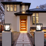Minimalist Outdoor Pillar Light in Matte Black Stainless Steel