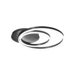 Aurelia Double Ring LED Flush Mount Ceiling Light in Black