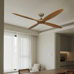 Aria 60" Modern Wood Ceiling Fan with Remote, Bronze Finish