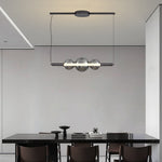 Aura Linear LED Pendant Light in Smoke Gray Glass for Kitchen Island