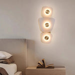 Italian Minimalist Copper Wall Sconce with Natural Marble Shade