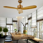 Modern Wood Ceiling Fan with LED Light – 3-Blade Fandelier for Living Spaces