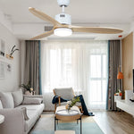 Aria Wooden Ceiling Fan with Integrated LED Light – Modern Flush Mount Fandelier
