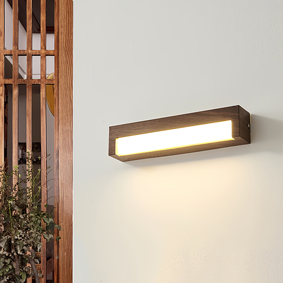 Vintage Wood Grain LED Wall Sconce with Acrylic Diffuser